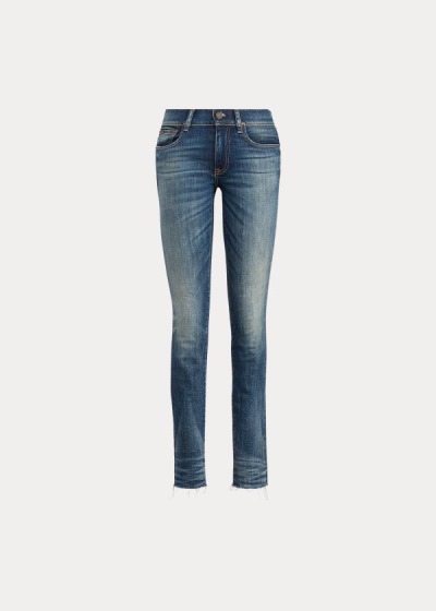 Jeans Polo Ralph Lauren Mujer Azules Oscuro - Tompkins Skinny Crop - QCXLF0816